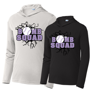 Bomb Squad Lavender Softball Logo PosiCharge Competitor Hoodie color options: Silver and Black