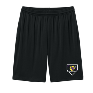 Bomb Squad Pocket Power Softball Cooling Performance Shorts with pocket-style BS softball artwork