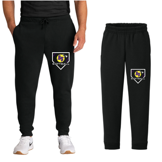 Alternate view of the Bomb Squad Pocket Power Softball Core Fleece Joggers with Pocket Power softball artwork