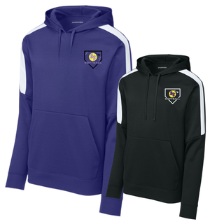 Bomb Squad Pocket Power Softball Fan Favorite Colorblock Hoodie with pocket-style BS softball artwork