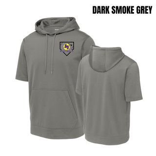 Alternate view of the Bomb Squad Pocket Power Softball Fleece Short Sleeve Hooded Pullover with Pocket Power softball artwork