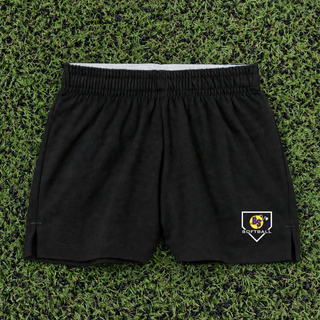 Bomb Squad Pocket Power Softball Jersey Knit Squad Shorts with pocket-style BS softball artwork