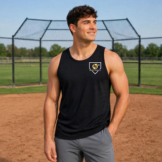 Bomb Squad Pocket Power Softball Men’s PosiCharge Competitor Tank with pocket-style BS softball artwork