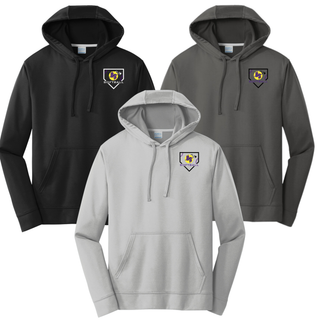 Bomb Squad Pocket Power Softball Performance Fleece Hoodie with pocket-style BS softball artwork
