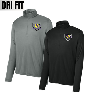 Bomb Squad Pocket Power Softball PosiCharge Quarter-Zip with pocket-style BS softball artwork