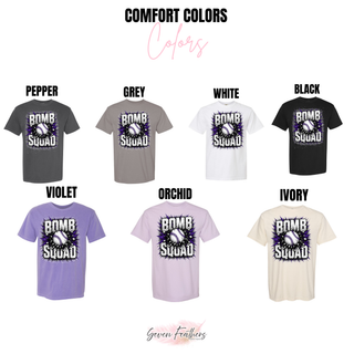 Bomb Squad Shattered Softball Comfort Colors top color options