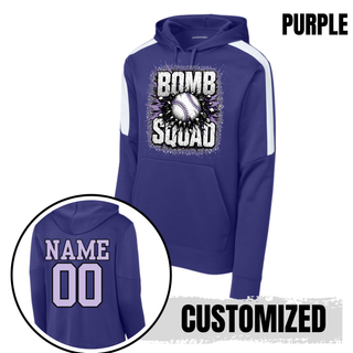 Bomb Squad Shattered Softball Fan Favorite colorblock hoodie in an available team color