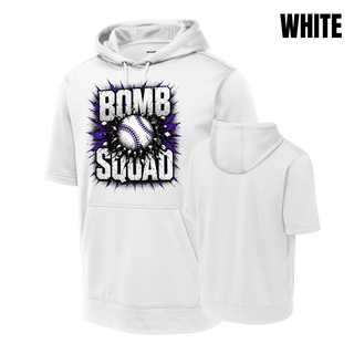 Bomb Squad Shattered Softball design on a fleece short sleeve hooded pullover