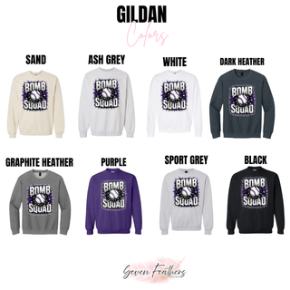 Bomb Squad Shattered Softball Gildan top color options
