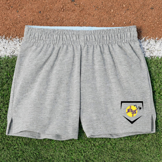 Bomb Squad Softball Home Plate Crest jersey knit squad shorts in heather grey