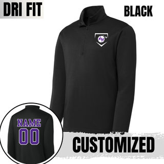 Bomb Squad Softball Home Plate Crest PosiCharge Quarter-Zip - back view