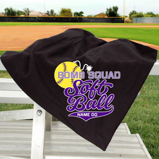 Bomb Squad Softball Script Stadium Blanket in Black