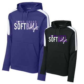 Bomb Squad Softball Split Stitch Fan Favorite Colorblock Hoodie - front view