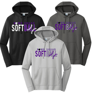 Bomb Squad Softball Split Stitch Performance Fleece Hoodie - color options