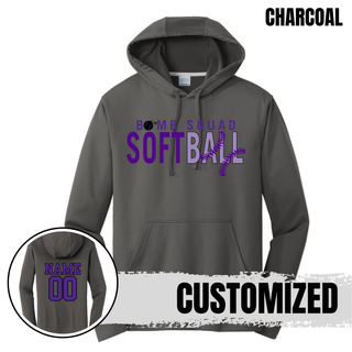 Bomb Squad Softball Split Stitch Performance Fleece Hoodie - front view