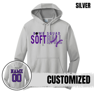 Bomb Squad Softball Split Stitch Performance Fleece Hoodie - back view