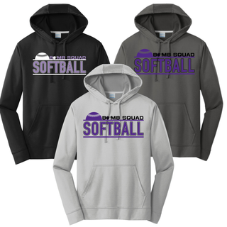 Bomb Squad Softball Underline Performance Fleece Hoodie - front view