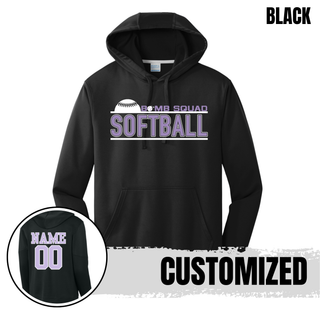 Bomb Squad Softball Underline Performance Fleece Hoodie - detail view