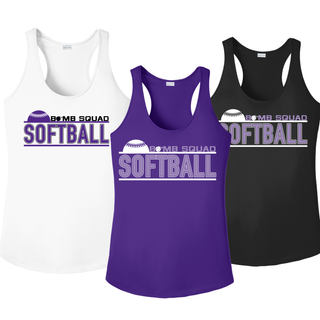 Bomb Squad Softball Underline Women's PosiCharge Racerback Tank - front view