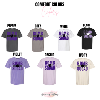 Bomb Squad Softball Varsity Stacked Comfort Colors color options