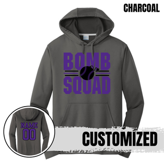 Bomb Squad Softball Varsity Stacked performance fleece hoodie detail photo