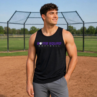 Man wearing a black Bomb Squad Velocity Softball PosiCharge Competitor tank
