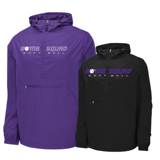 Bomb Squad Velocity Softball packable anorak jackets in Purple and Black