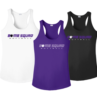 Bomb Squad Velocity Softball women’s PosiCharge racerback tank color options