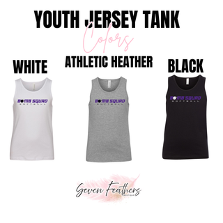 Bomb Squad Velocity Softball artwork on a youth jersey tank