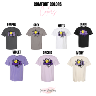 Bomb Squad yellow softball logo Comfort Colors short sleeve top color options