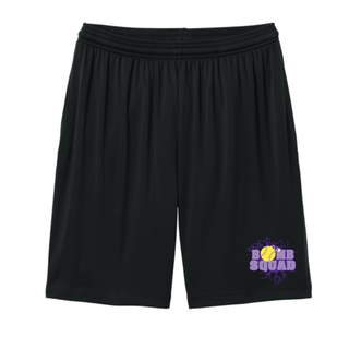 Black Bomb Squad Yellow Softball Logo cooling performance shorts