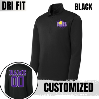 Black Bomb Squad Yellow Softball Logo PosiCharge quarter-zip with optional back name and number