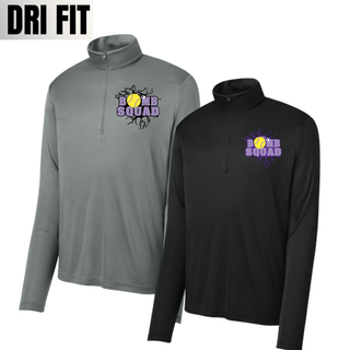Bomb Squad Yellow Softball Logo PosiCharge quarter-zips in Grey Concrete and Black