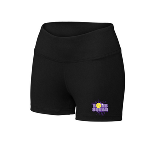 Black Bomb Squad Yellow Softball Logo women’s Interval performance shorts