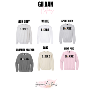 Boo Barre Halloween Dance Top crewneck sweatshirt color options in ash grey and light pink