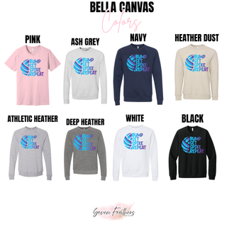 Bella Canvas Bump Set Spike Repeat top in pink, ash grey, navy, heather dust, athletic heather, deep heather, white, black
