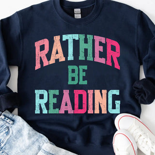 Rather Be Reading Graphic Crewneck Sweatshirt