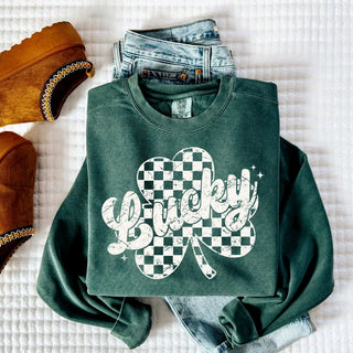 Distressed Lucky Clover Top