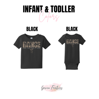Dance every step tells a story infant and toddler color chart in black