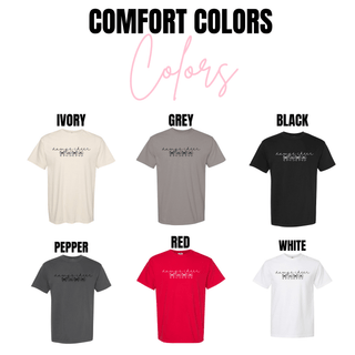 Dawgs Cheer Bow Shirt infant bodysuit and toddler tee in white, heather grey, granite heather, red, black