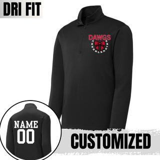 dawgs_cheerleading_bow_circle_dri_fit_quarter_zip_black_custom_back

