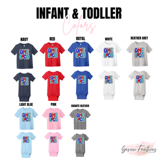 Doodle dot america infant and toddler color chart navy red royal white heather grey light blue pink and granite heather
