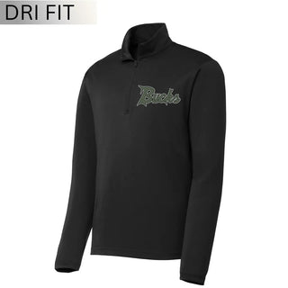 Bucks Baseball Black Dri Fit PosiCharge Quarter Zip Pullover V1