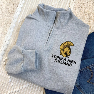 Topeka High Trojans Cadet Collar Quarter-Zip Sweatshirt