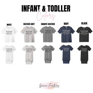 Busting ours to feed yours thank a farmer shirt infant toddler colors navy black white