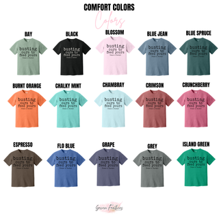 Thank a farmer graphic tee comfort colors color options bay black blossom blue jean crimson
