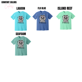 Comfort Colors tee color options in lagoon, flo blue, island reef, and seafoam
