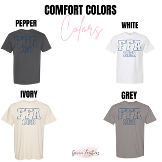 FFA Knock Out top graphic tee color options including pepper white ivory and grey