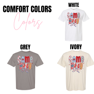 Game Boy Baseball Lettered Top Comfort Colors color options - White, Grey, Ivory