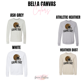 Game Day football helmet Bella Canvas color chart ash grey athletic heather white heather dust
